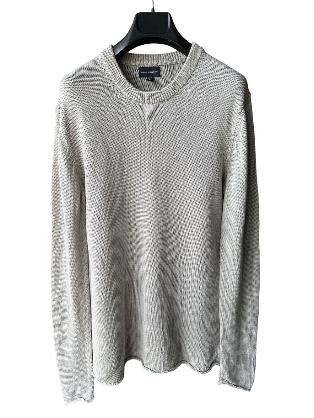 Club Monaco Stone Gray Ribbed Crewneck Sweater